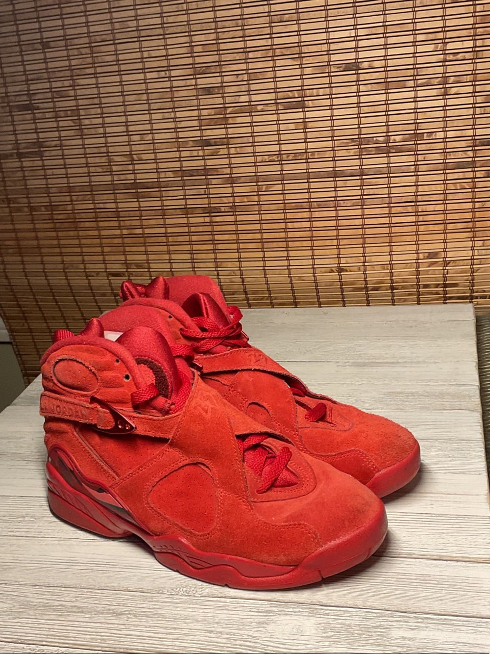 Nike Air Jordan 8 VIII Retro Valentines Day Triple Red AQ2449-614 Women's 7.5